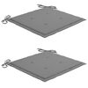 vidaXL Garden Chairs with Grey Cushions 2 pcs Solid Teak Wood