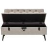 vidaXL Storage Bench with Backrest 110 cm Cream Fabric