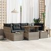 vidaXL Garden Sofa Set with Storage 7 pcs Grey Poly rattan