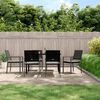 vidaXL 7 Piece Garden Dining Set with Cushions Poly Rattan and Steel
