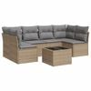 vidaXL 7 Piece Garden Sofa Set with Cushions Beige Poly Rattan