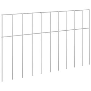 vidaXL Garden Fence Panel 12 pcs Galvanised Steel Silver