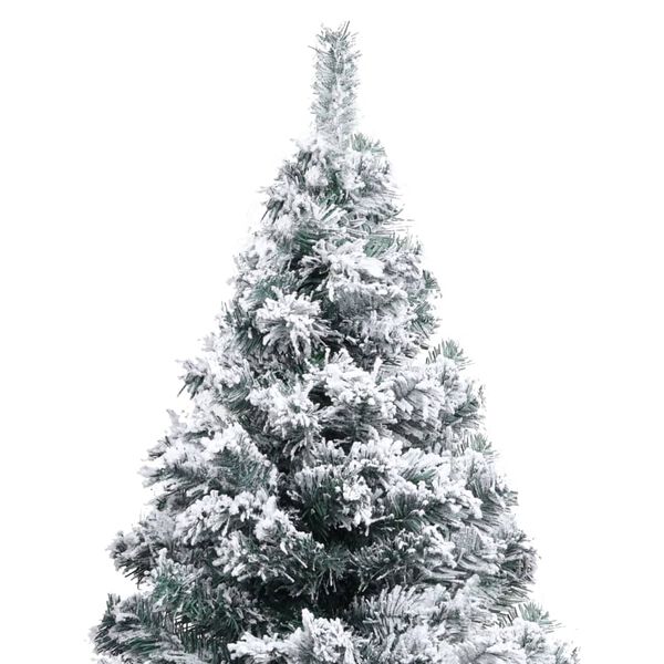 vidaXL Artificial Pre-lit Christmas Tree with Flocked Snow Green 240 cm