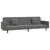 vidaXL 2-Seater Sofa Bed with Two Pillows Dark Grey Velvet
