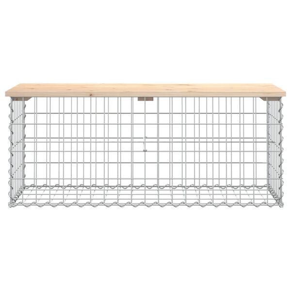 vidaXL Garden Bench Gabion Design 103x44x42 cm Solid Wood Pine