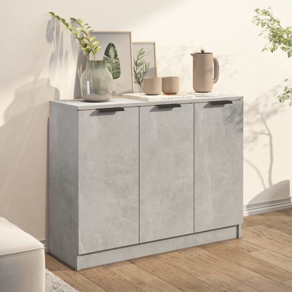 vidaXL Sideboard Concrete Grey 90.5x30x70 cm Engineered Wood