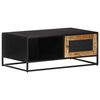 vidaXL Coffee Table | Natural Mango Wood and Black | Rough Mango Wood, Iron, MDF