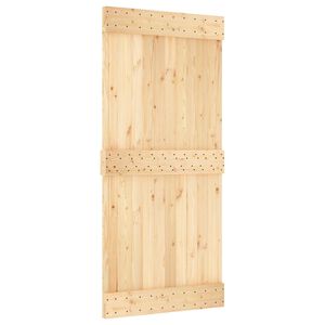 vidaXL Sliding Door NARVIK Natural and Black 95 x 210 cm (213.5 cm)
