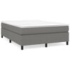 vidaXL Box Spring Bed Frame Dark Grey Double Fabric
