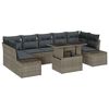 vidaXL Garden Sofa Set 8 pcs Grey Poly Rattan and Powder-Coated Steel