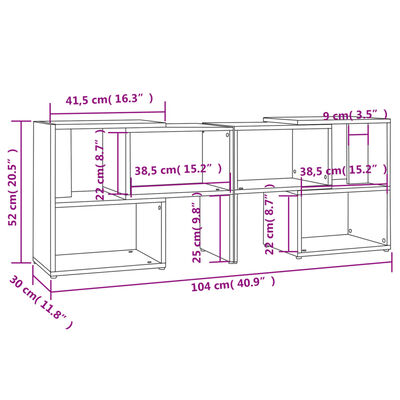 vidaXL TV Cabinet High Gloss Grey 104x30x52 cm Engineered Wood
