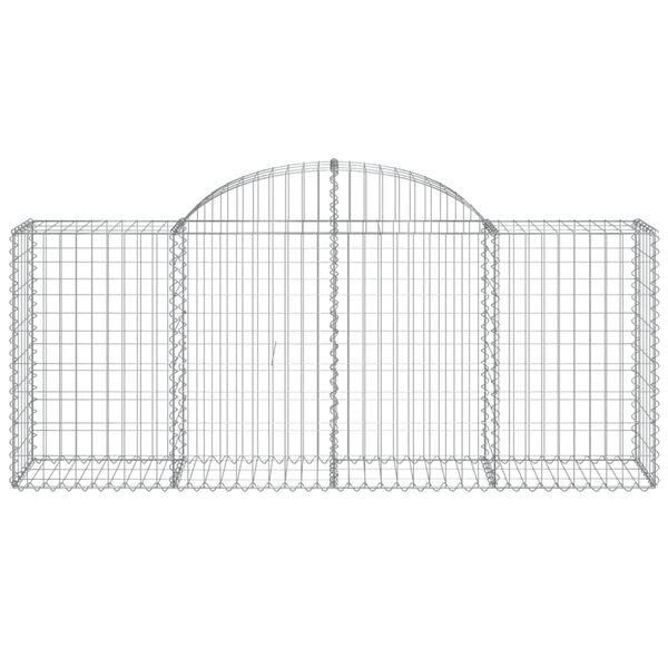 vidaXL Arched Gabion Baskets 12 pcs 200x50x80/100 cm Galvanised Iron