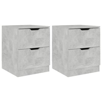 vidaXL Bedside Cabinets 2 pcs Concrete Grey 40x40x50 cm Engineered Wood