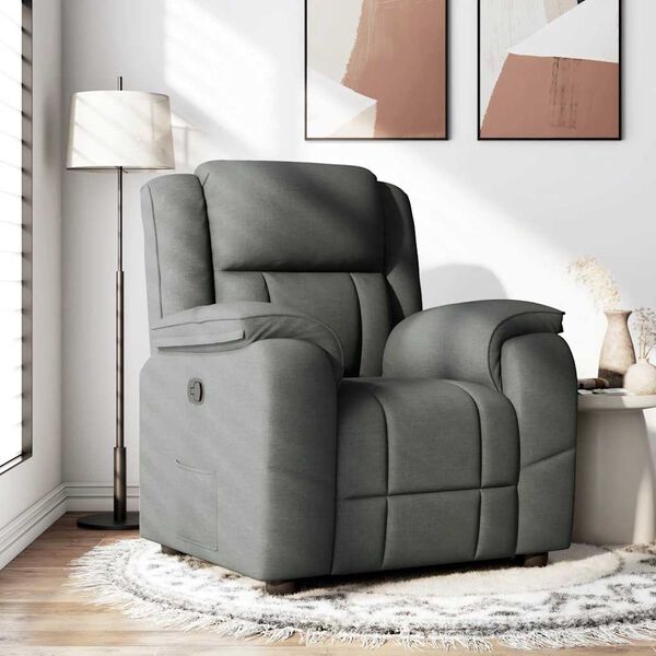 vidaXL Recliner Chair Dark Grey Fabric