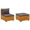 vidaXL Garden Lounge Set with Cushion 2 Piece Brown Solid Acacia Wood