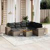vidaXL 8 Piece Garden Sofa Set with Cushions Grey Poly Rattan