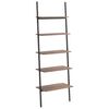 vidaXL Leaning Shelf | Dark brown and black | Engineered wood and steel