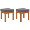 vidaXL Garden Stools with Cushions 2 pcs 40x40x34 cm Solid Wood Acacia