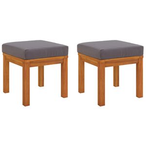 vidaXL Garden Stools with Cushions 2 pcs 40x40x34 cm Solid Wood Acacia