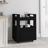 vidaXL Kitchen Trolley Black 60x45x80 cm Engineered Wood