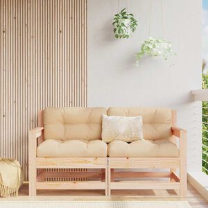 vidaXL Garden Chairs with Cushions 2 pcs Solid Wood Pine