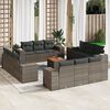 vidaXL 13 Piece Garden Sofa Set with Cushions Grey Poly Rattan