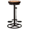 vidaXL Bar Stools with Canvas Print 2 pcs Black and Brown Real Leather