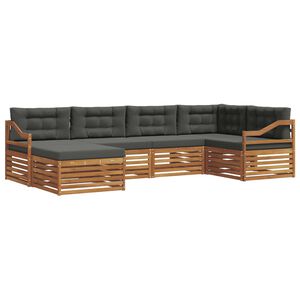 vidaXL Outdoor Sofa Set 6 pcs Natural and Anthracite