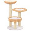 vidaXL Cat Tree | Natural | Willow, Soft Plush, Sisal Rope | Medium