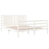 vidaXL Bed Frame without Mattress White 150x200 cm King Size Solid Wood Pine