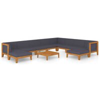 vidaXL 11 Piece Garden Lounge Set with Cushions Solid Acacia Wood
