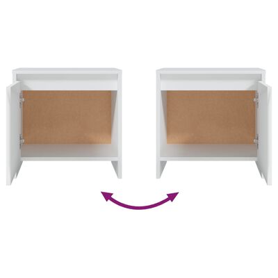 vidaXL Bedside Cabinet White 45x34x44.5 cm Engineered Wood