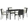 vidaXL Garden Dining Set 5 pcs Black Poly Rattan