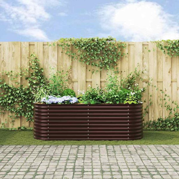 vidaXL Garden Raised Bed Brown 240 x 80 x 81 cm Steel
