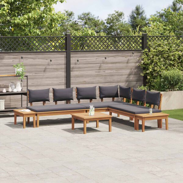 vidaXL Garden Sofa Set 3 pcs Brown and Grey