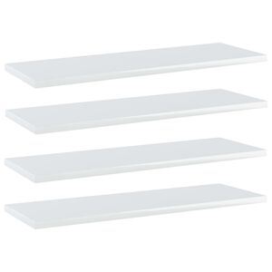 vidaXL Bookshelf Boards 4 pcs High Gloss White 60x20x1,5 cm Engineered Wood