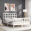 vidaXL Bed Frame without Mattress White Double Solid Wood Pine