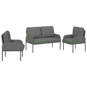 vidaXL Sofa Sets 3 pcs Dark Grey Plywood