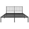 vidaXL Metal Bed Frame without Mattress with Headboard Black 150x200cm