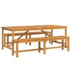 vidaXL Garden Dining Set 3 pcs Brown 200 x 90 x 74 cm