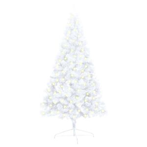 vidaXL Artificial Half Pre-lit Christmas Tree with Stand White 120 cm PVC