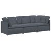 vidaXL Modular Sofa with Cushions Velvet Dark Grey