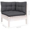 vidaXL 11 Piece Garden Lounge Set with Cushions White Pinewood