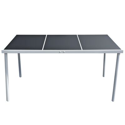 vidaXL Garden Table 150x90x74 cm Black Steel