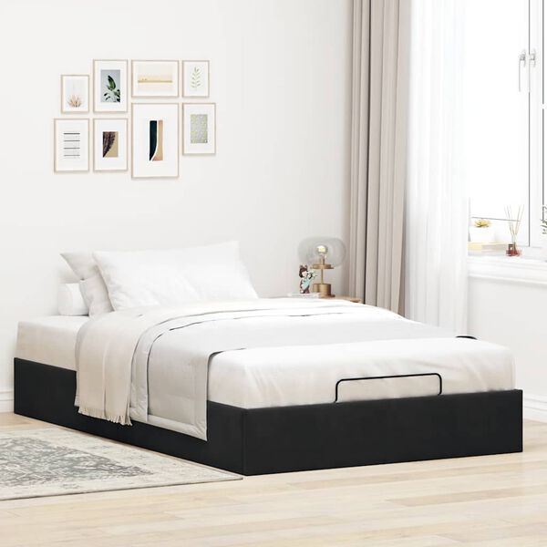 vidaXL Ottoman Storage Bed Frame No Mattress Black King Single Velvet