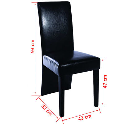 vidaXL Dining Chairs 4 pcs Black Faux Leather
