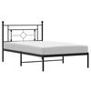 vidaXL Metal Bed Frame without Mattress with Headboard Black 107x203cm