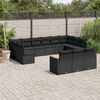 vidaXL 13 Piece Garden Sofa Set with Cushions Black Poly Rattan