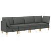 vidaXL Modular Sofa Set with Storage 4 pcs Dark Grey Fabric