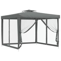 vidaXL Gazebo with Double Roof Anthracite 3x3x2.68 m Fabric
